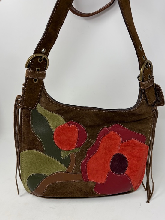 Coach Handbags - Coach Rare VTG Limited Edition Poppy for Peace Suede Leather Crossbody Bag Y2K